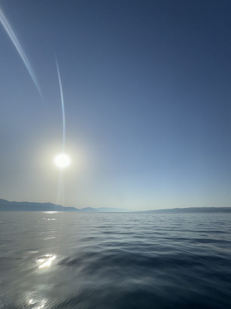 Rib boat in the middle of the ocean